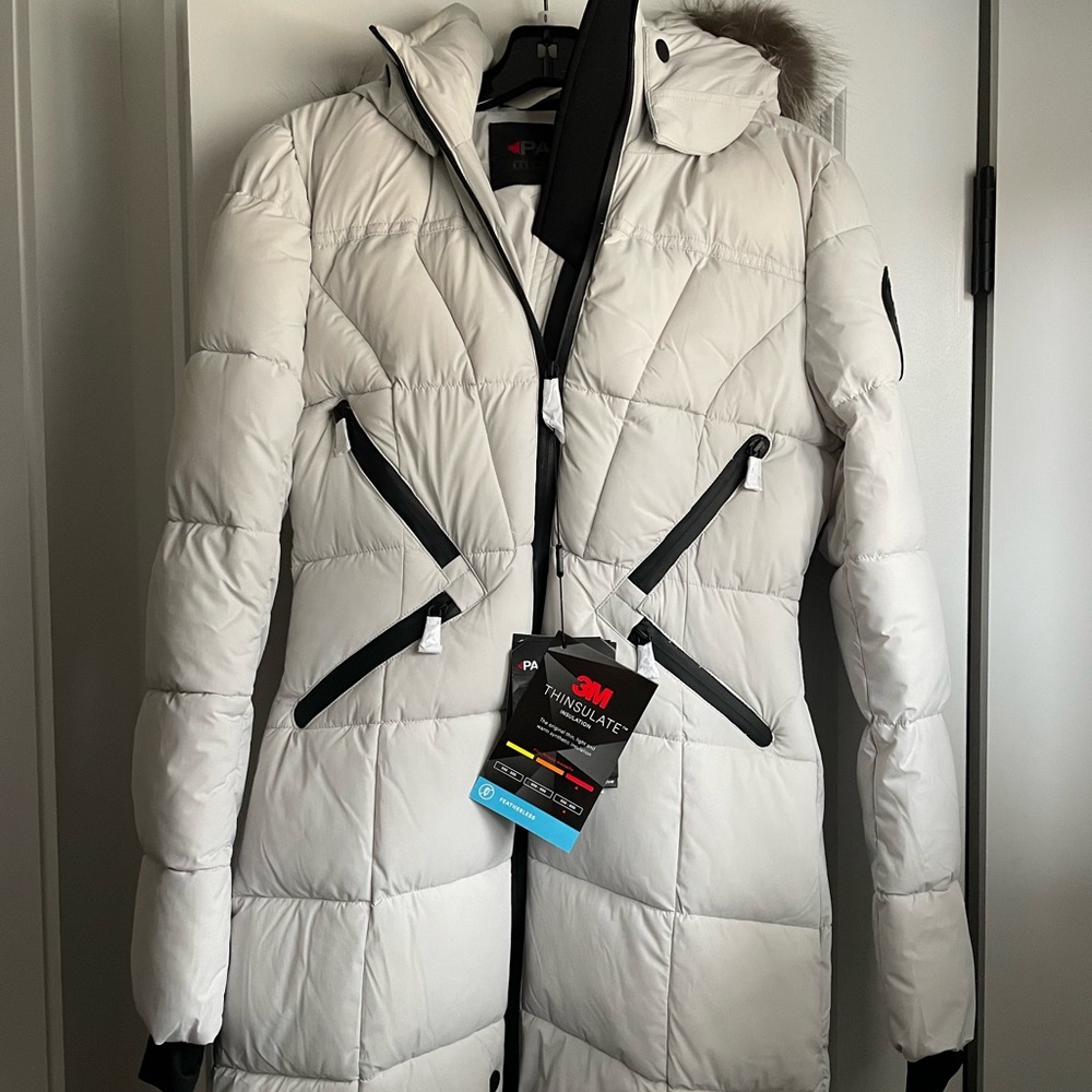 Pajar Light Grey Jacket with Fur Hood